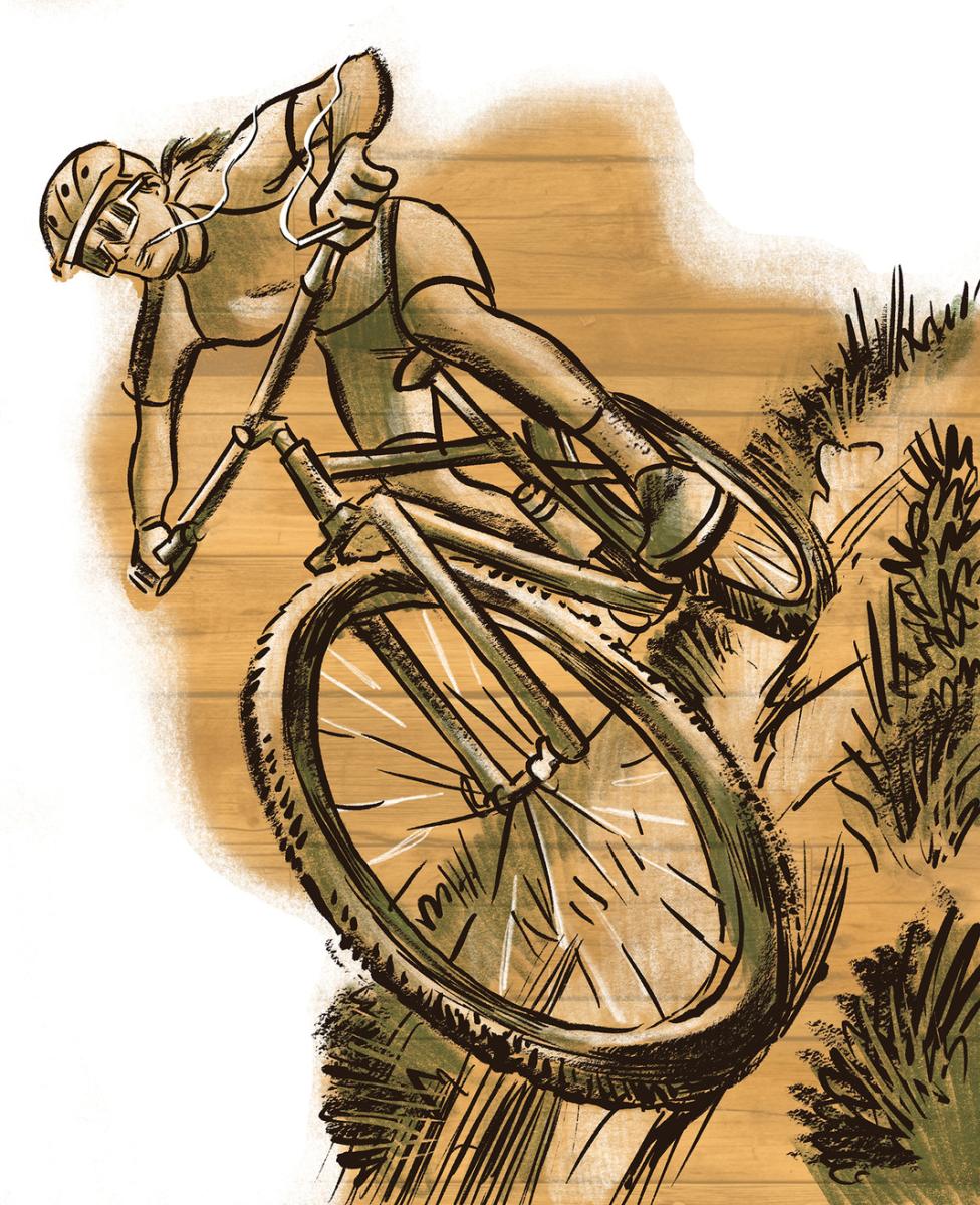 Mountain Biker smoking